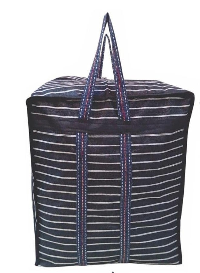 Dira Large Canvas Storage Bag with Zipper & Handles | Premium Clothes Hanger Set of 12 Plastic Lightweight Hanger | Perfect for Clothes Storage, Closet Use & Wardrobe Organization (Pack of 2) Black - Image 4