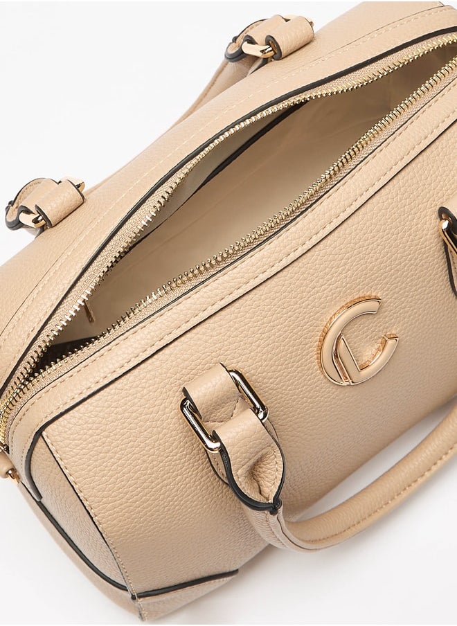 Le Confort Women's Textured Duffle Bag with Zip Closure and Double Handle  - Image 5