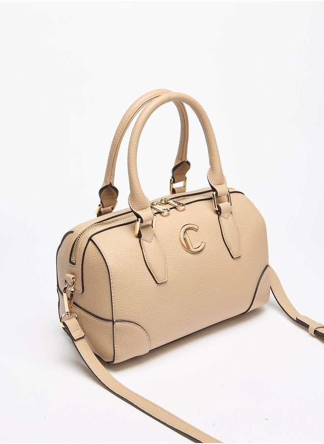 Le Confort Women's Textured Duffle Bag with Zip Closure and Double Handle  - Image 2