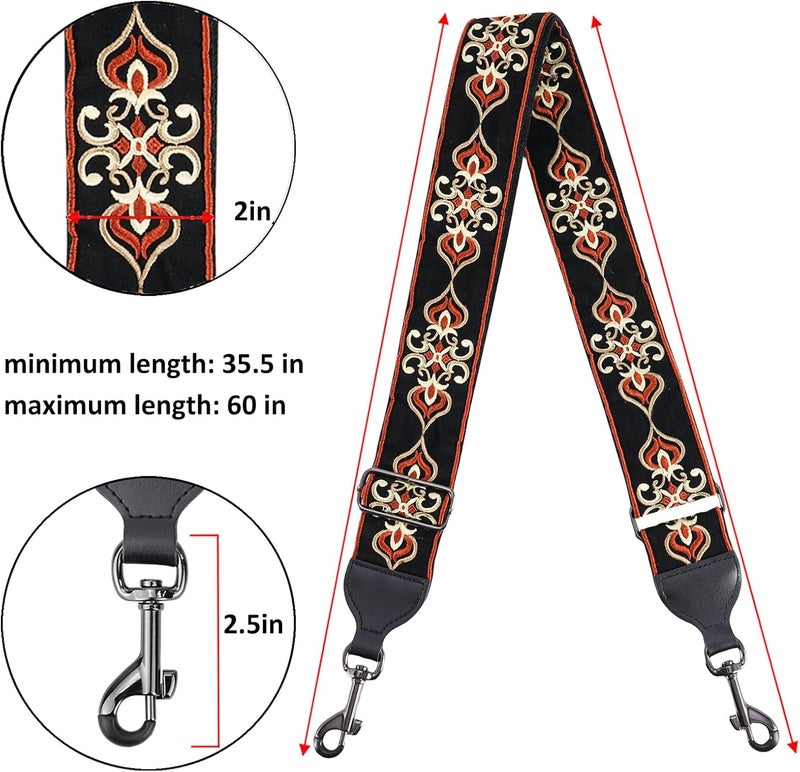 CLOUDMUSIC Banjo Strap Purse Strap Crossbody Guitar Strap For Shoulder Handbag With Gunmetal Hardware(Tribal Pattern) - Image 3