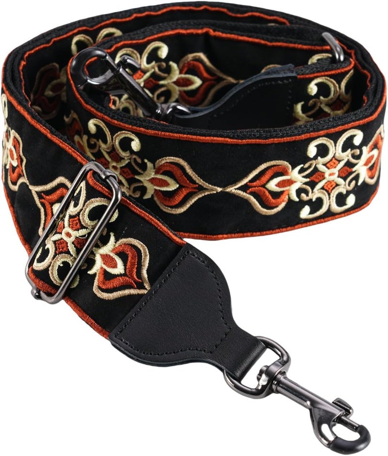 CLOUDMUSIC Banjo Strap Purse Strap Crossbody Guitar Strap For Shoulder Handbag With Gunmetal Hardware(Tribal Pattern) - Image 1