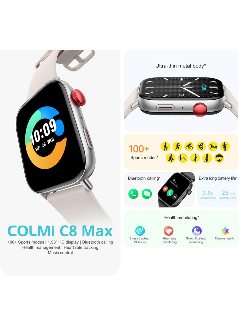 COLMI C8 Max Voice Call Smartwatch with a 1.93-inch large high-definition color display - Image 2
