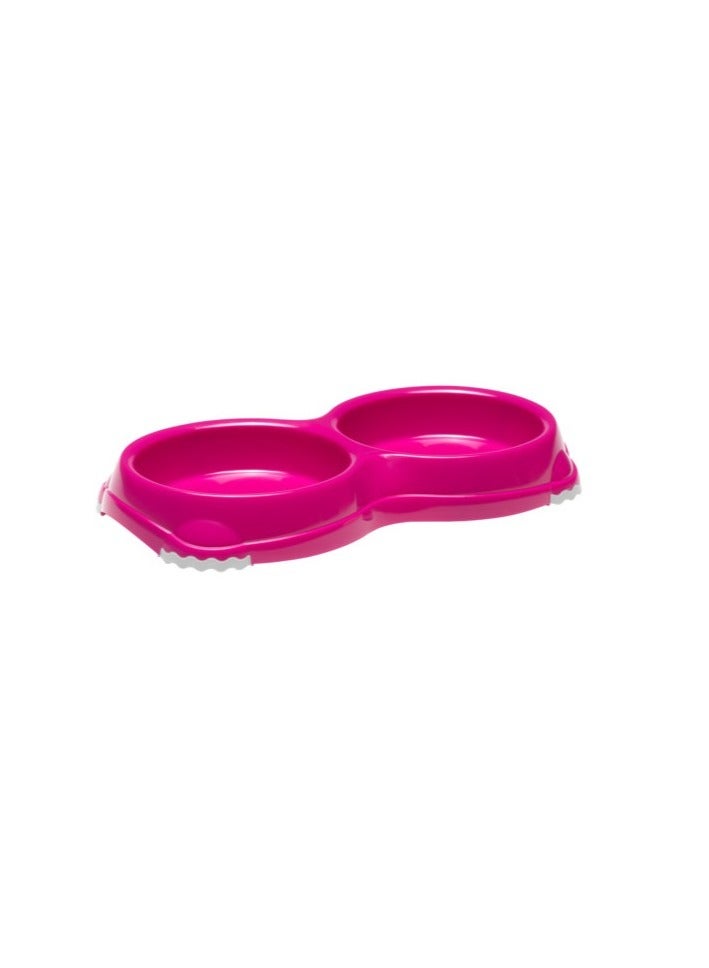 Moderna Smarty Double Bowl for Pets,Food & Water Dish | Compact & Durable | Pink | 2 x 200ML - Image 1