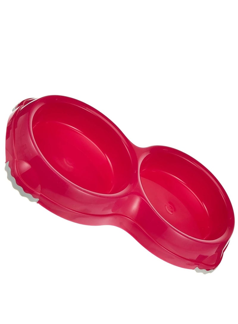 Moderna Smarty Double Bowl for Pets,Food & Water Dish | Compact & Durable | Pink | 2 x 200ML - Image 2