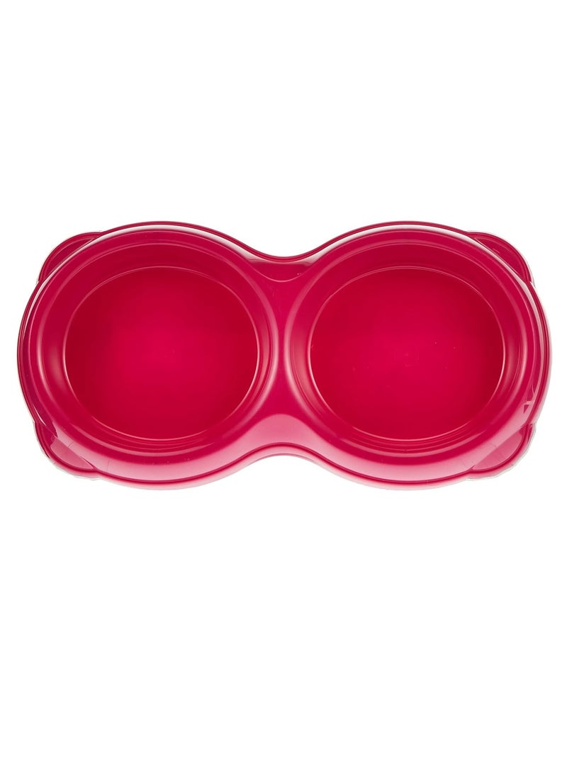 Moderna Smarty Double Bowl for Pets,Food & Water Dish | Compact & Durable | Pink | 2 x 200ML - Image 3