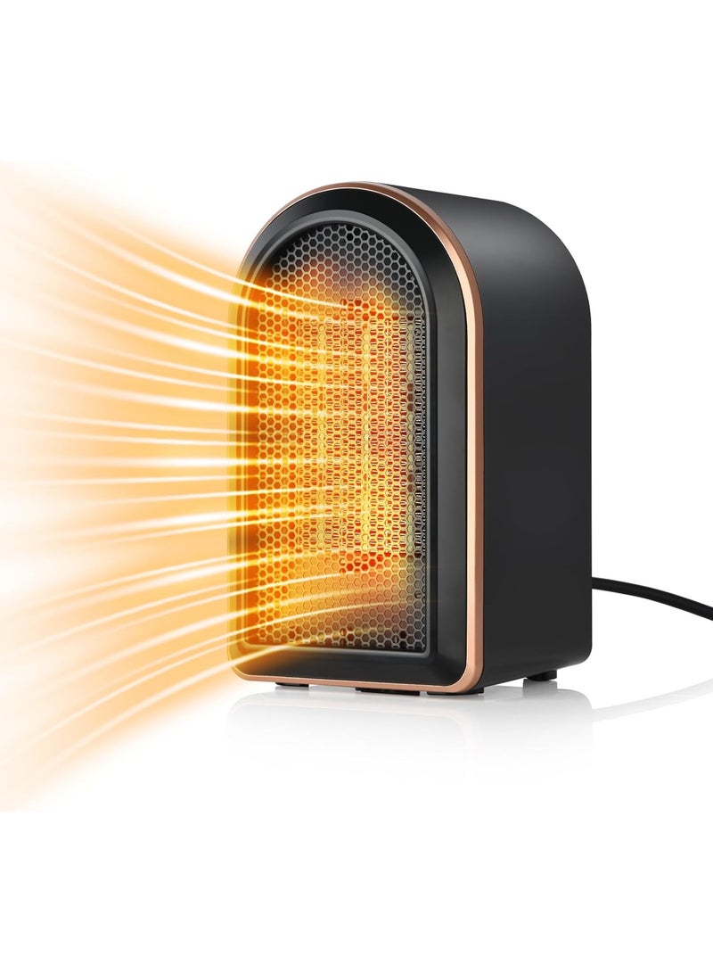 Space Heater, 1200W Electric Heaters Indoor Portable, Overheat and Tip-Over Protection, PTC Fast Heating, 2 Mode, for Bedroom, Office, and Indoor Use, Black - Image 1