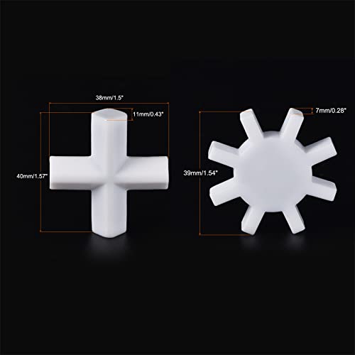 MECCANIXITY Magnetic Stirrer Mixer Stir Bar Rod Cross/Gear Shape Coating Magnet White for Laboratory 2in1 Set - Image 2