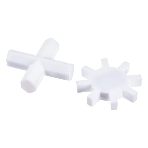 MECCANIXITY Magnetic Stirrer Mixer Stir Bar Rod Cross/Gear Shape Coating Magnet White for Laboratory 2in1 Set - Image 1