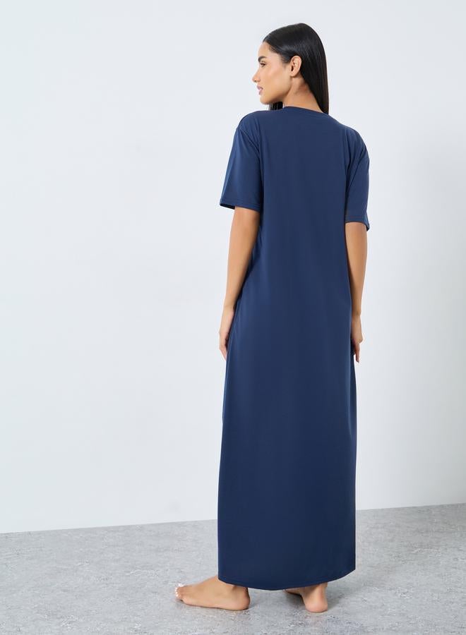 ستايلي فستان نوم تيشيرت بطبعة - Image 4