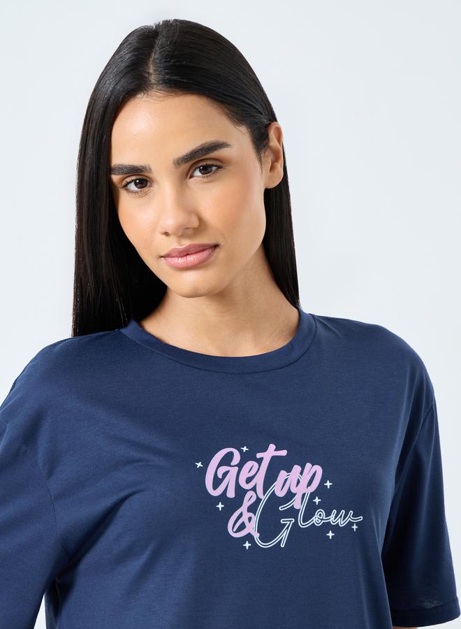 ستايلي فستان نوم تيشيرت بطبعة - Image 3