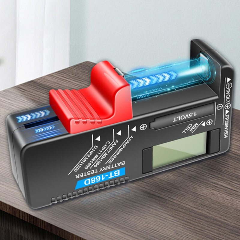 Digital Battery Tester Capacity Checker 1 9v LCD Display Black Portable For Household Travel - Image 4