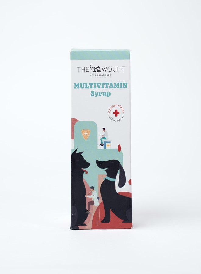 The Wouff Multivitamin Syrup for Dogs - 200ml | Chicken Flavour | Daily Nutrition Boost for Immunity, Energy & Overall Wellness | Vet-Approved Pet Supplement - Image 1