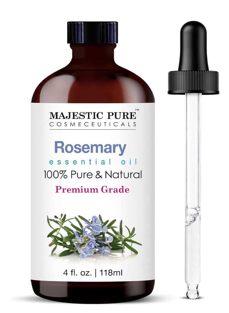 ماجستيك بيور زيت الروزماري النقي النقي لنمو الشعر - كبير 118 مل | زيت الروزماري النقي والطبيعي 100٪ | زيوت عطرية من الدرجة الممتازة لنمو الشعر والتحكم في تساقط الشعر وتغذية فروة الرأس - Image 1