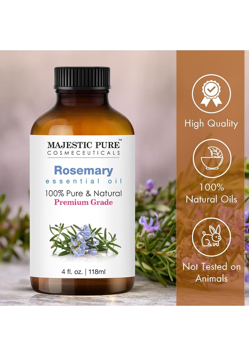 ماجستيك بيور زيت الروزماري النقي النقي لنمو الشعر - كبير 118 مل | زيت الروزماري النقي والطبيعي 100٪ | زيوت عطرية من الدرجة الممتازة لنمو الشعر والتحكم في تساقط الشعر وتغذية فروة الرأس - Image 2