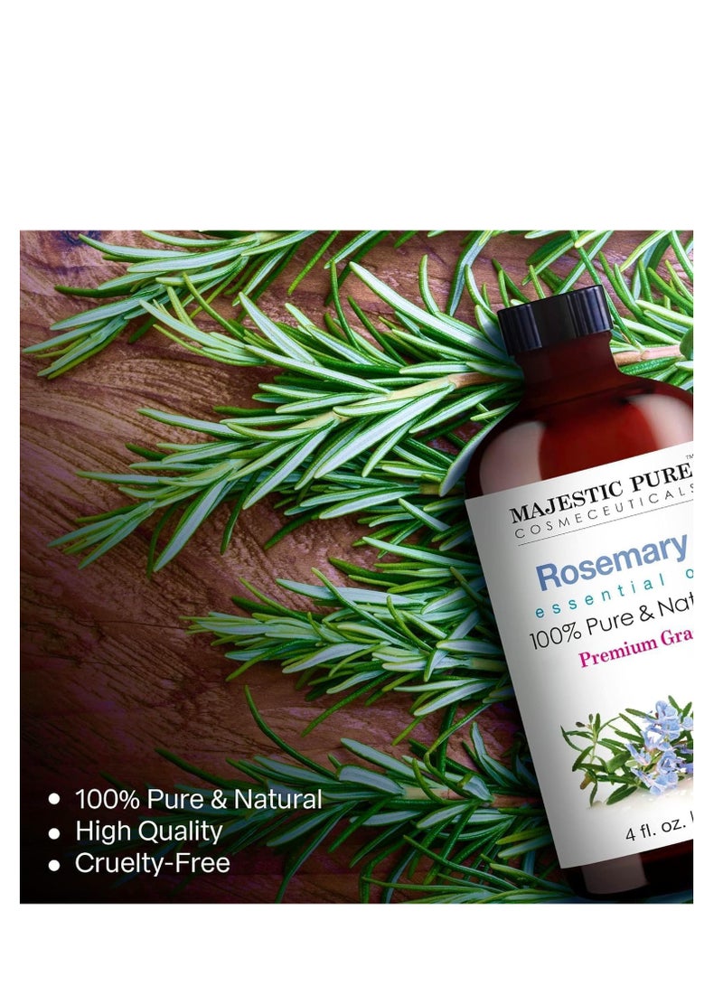 ماجستيك بيور زيت الروزماري النقي النقي لنمو الشعر - كبير 118 مل | زيت الروزماري النقي والطبيعي 100٪ | زيوت عطرية من الدرجة الممتازة لنمو الشعر والتحكم في تساقط الشعر وتغذية فروة الرأس - Image 4
