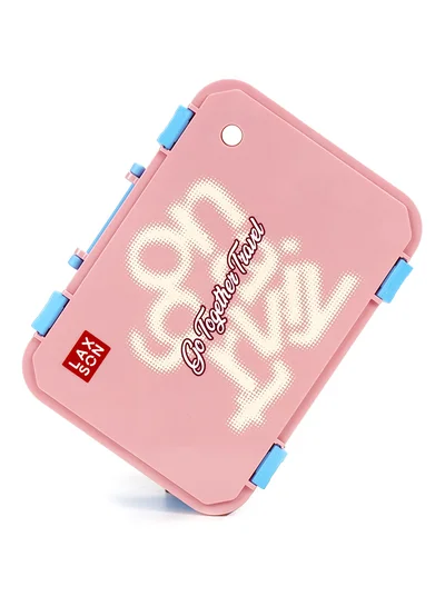 ليتل سربرايز بوكس Little Surprise Box, Pink Travel theme Stainless Steel Tiffin/Lunch Box for Kids and Adults