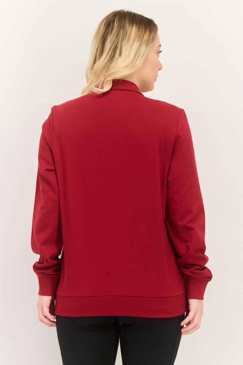 PUMA ملابس رياضية نسائية بأكمام طويلة مناسبة، خارجية، سويت شيرت، أحمر داكن - Image 3