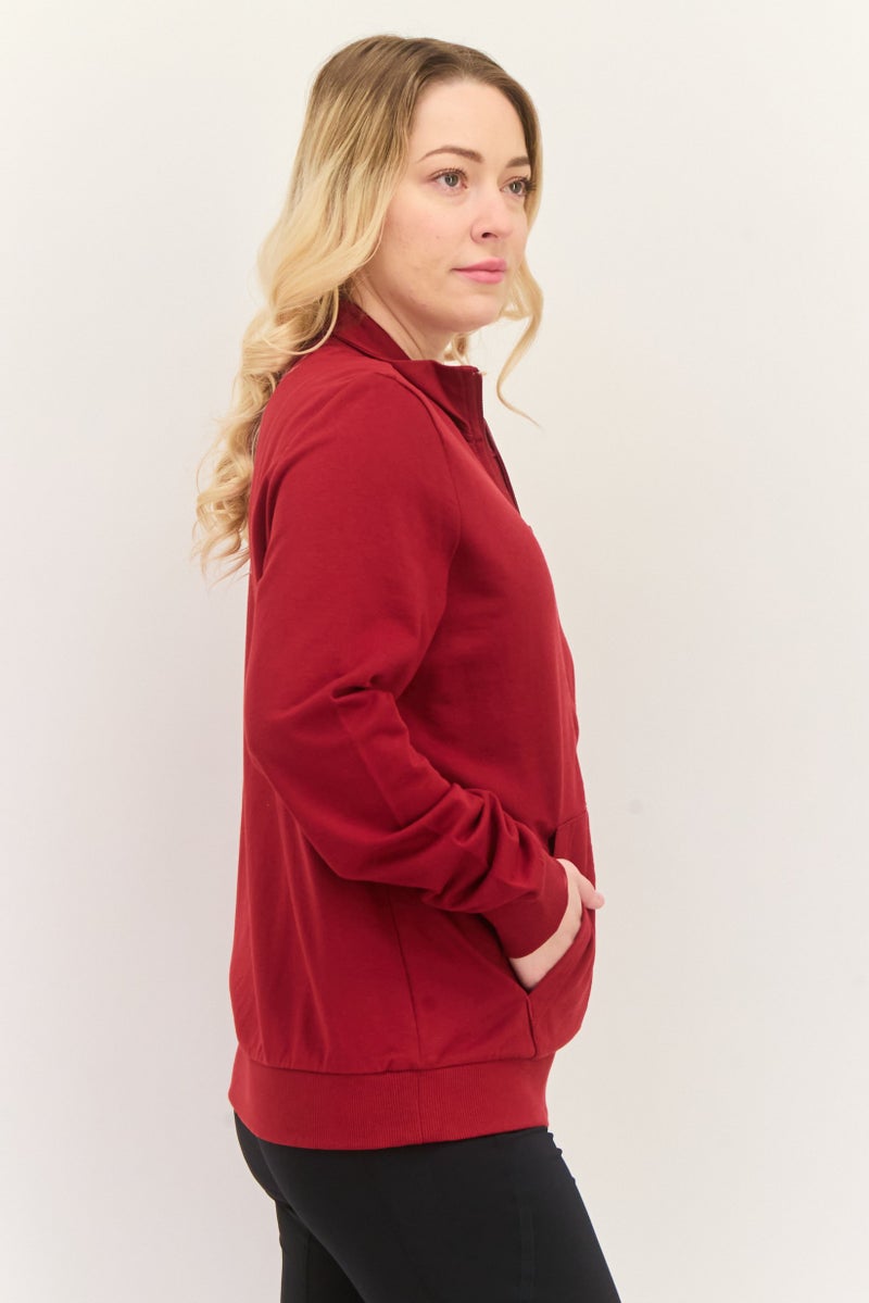 PUMA Women Sportswear Fit Long Sleeves Outdoor Sweatshirt, Dark Red - Image 2
