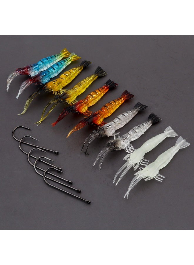 10pcs Soft Baits for Shrimp Baits Soft Silicone Shrimp Fishing Lure Artificial Bait Fishing Hooks Jigs with Hooks for Trout Bar Salmon - Image 2