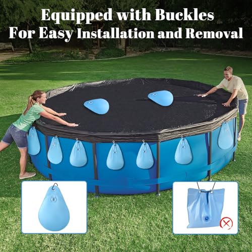 UQM 16 Pack Pool Cover Weights with Hooks, Leakproof Swimming Pool Cover Hanging Bag Thick PVC Pool Water Bags, Antifreezing Winter Pool Tarp Weights for Above Ground Pool Cover - Image 3