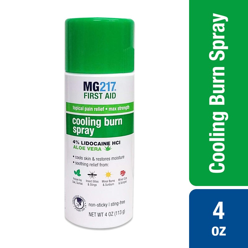 MG217 Maximum Strength Pain Relief Cooling Burn Spray, with Lidocaine and Aloe Vera, 4 oz - Image 2
