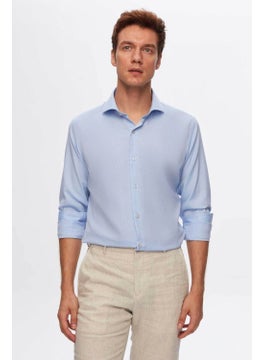 D'S DAMAT Slim Fit Blue Italian Collar Dobby Shirt 2HF02ORT3185  - Image 2
