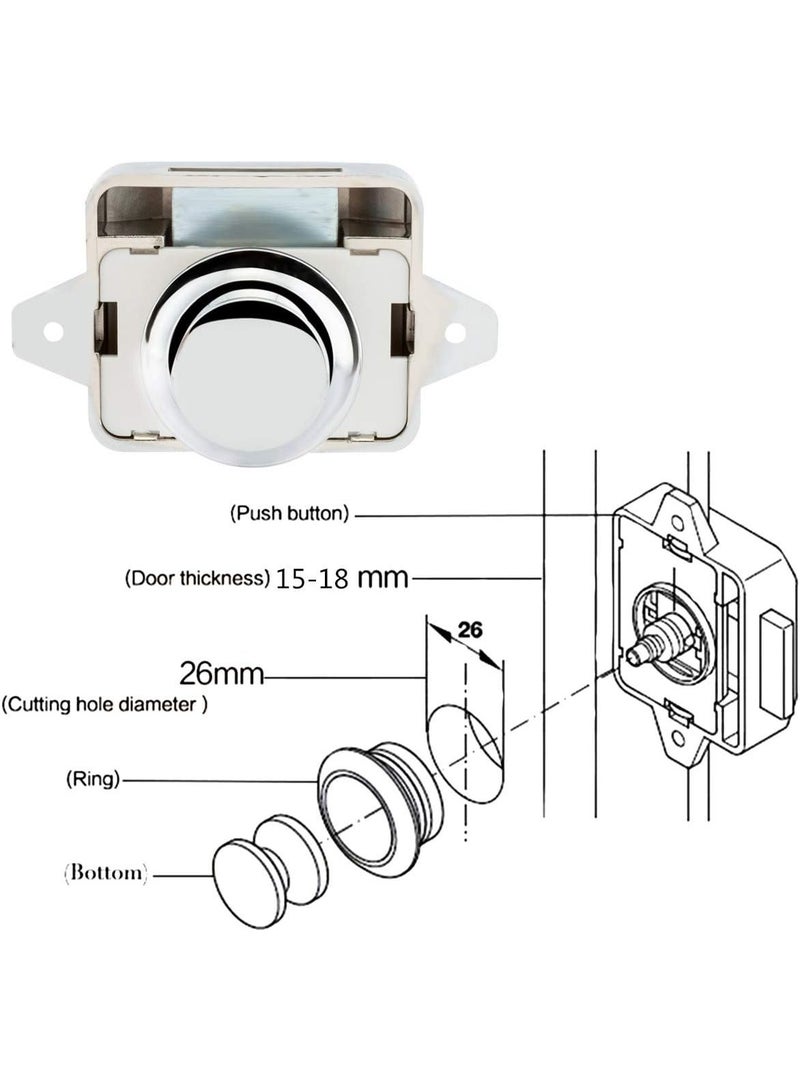 OCGIG 10 PCS Push Button Latch Cabinet Door Catch Keyless Cupboard Locks Zinc Alloy&ABS for RV Yachts Motorhome Camper Caravan - Image 5