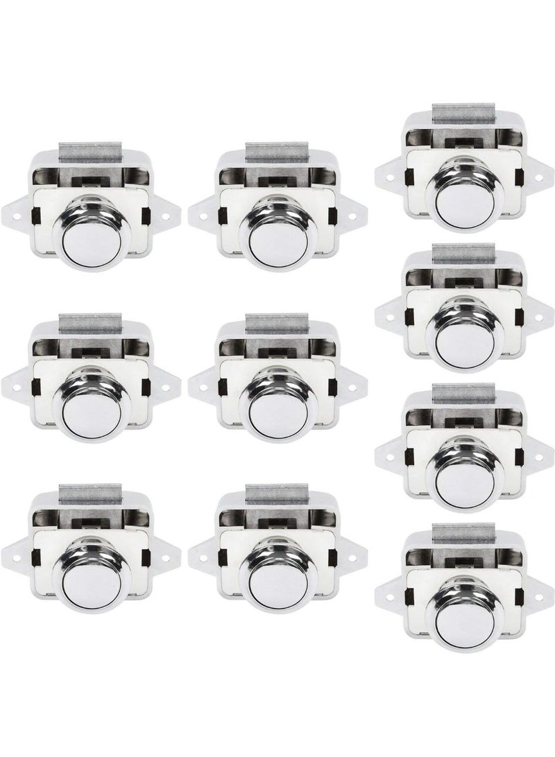 OCGIG 10 PCS Push Button Latch Cabinet Door Catch Keyless Cupboard Locks Zinc Alloy&ABS for RV Yachts Motorhome Camper Caravan - Image 1