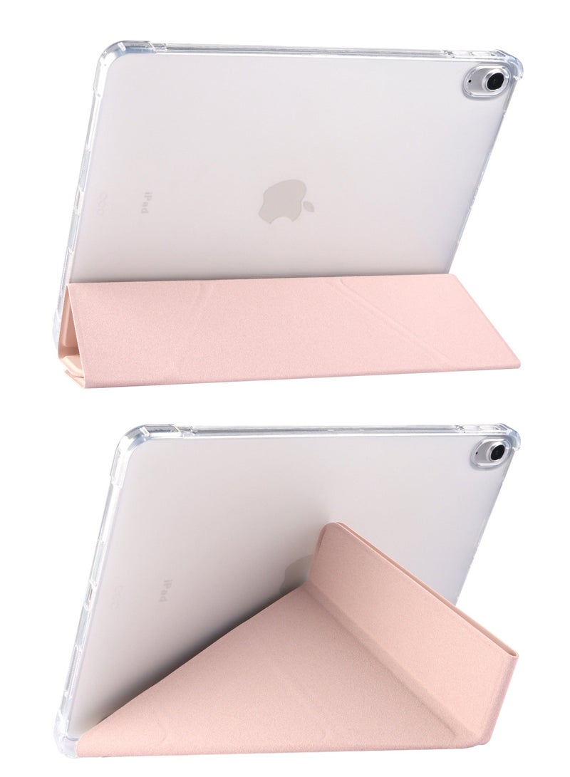 Rock Pow Case for iPad Air 5/4 (2022/2020 5th/4th Generation 10.9-Inch) with Pencil Holder, Clear Transparent Back Shell Slim Stand Shockproof Tablet Cover Auto Wake/Sleep - Image 2