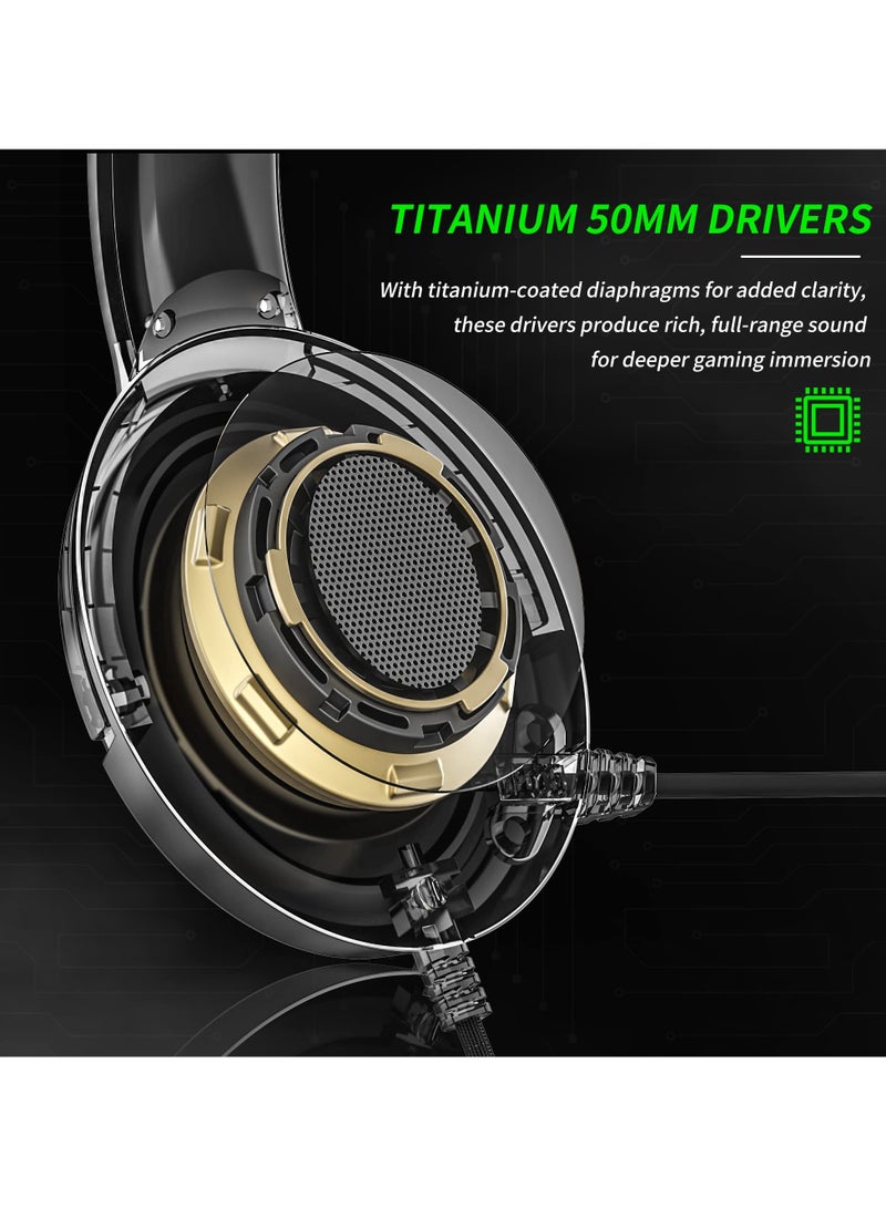 بنيون سماعة ألعاب سلكية مع ميكروفون لجهاز PS4 و PS5 و Xbox Series S|X و PC و Xbox One و Switch - Image 4