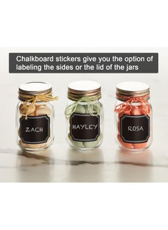 Hayley Cherie Hayley Cherie 2.5 oz Glass Mason Jars with Metal Lids,12 Pack, Airtight, Small Favor Bottles with Chalkboard Labels for Weddings, Decoration, Parties, DIY, Spices, Baby Shower, Gifts, Candy  - Image 5