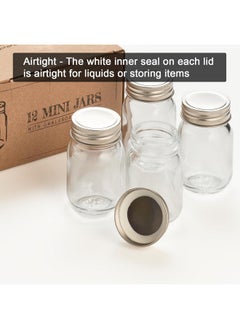 Hayley Cherie Hayley Cherie 2.5 oz Glass Mason Jars with Metal Lids,12 Pack, Airtight, Small Favor Bottles with Chalkboard Labels for Weddings, Decoration, Parties, DIY, Spices, Baby Shower, Gifts, Candy  - Image 2