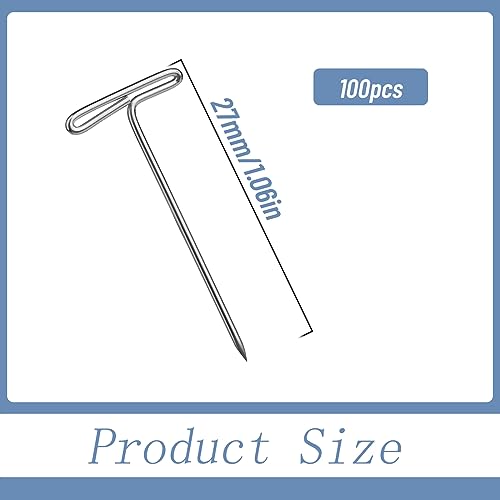 QMNNMA T Pins, 100 Pack 1 inch T Shape Sewing Pins for Blocking Knitting, Wig Pins Stainless Steel Push Pin Kit with Clear Box for Mannequin Head, Sewing, Crocheting and Modelling - Image 2