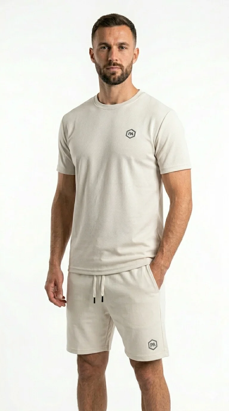 بريما إيس رجالي Set Top & Short لايف ستايل بريميوم White