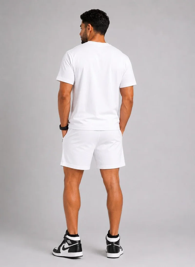 Prima Ace white Men's Set Top & Short Lifestyle Knitted Feel Premium White for Men | Best Price UAE