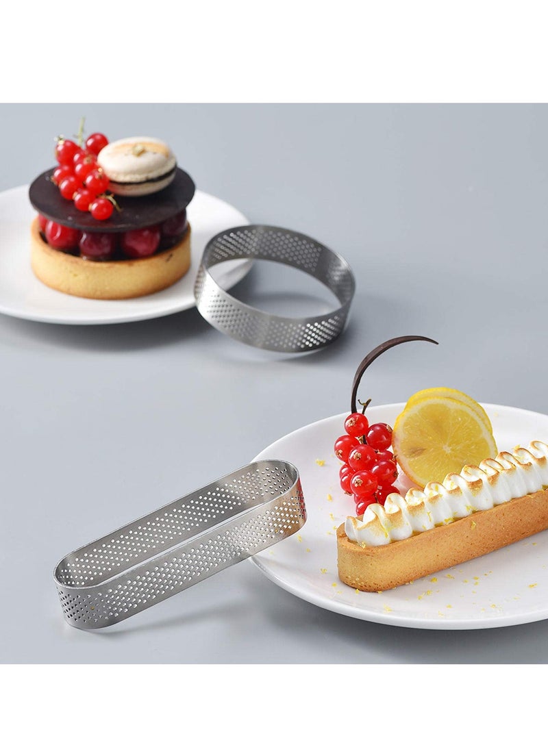 SYOSI Tart Ring For Baking 5Shape Stainless Steel Perforated Tart Ring Pastry Ring Mold For French Tarte  - Image 4