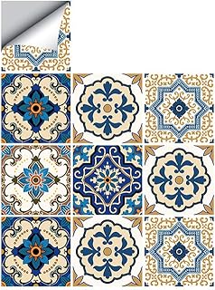 Jacklove 25 PCS Moroccan Style Tile Sticker, 4x4 Inch(10x10cm) Traditional DIY Murals, Tile Waterproof Oil Proof - Image 1