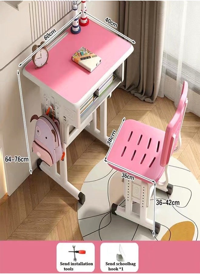 Raffine Modern Ergonomic Design Adjustable Height Student Desk with Storage Drawers Study Reading and Drawing Workstation Table Kids Furniture 60 x 40 x 76 and 38 x 36 x 42 Centimeter  - Image 2