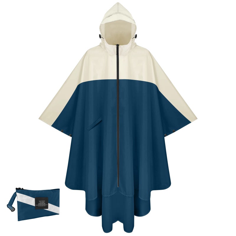 Generic Ultra Thin and Easy to Carry Cross-border Overseas AliExpress Amazon Hot Selling Outdoor Raincoat Poncho for Adult Boys and Girls A01-aquamarine + Rice White 
