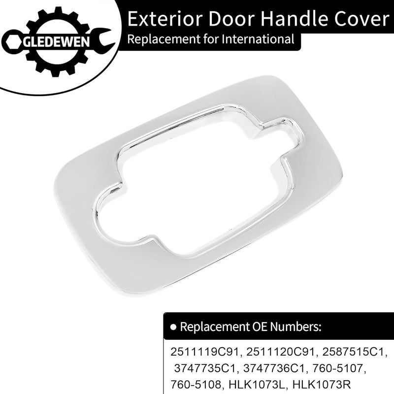 Gledewen Chrome Exterior Door Handle Covers for International Trucks - Image 3