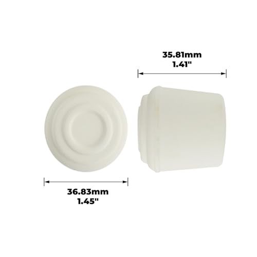 Soft Touch SoftTouch 4 Pack Non-Slip Round Rubber Leg Tip Floor Protectors – 1" Inner Diameter for Chairs, Stools & Tables - Reduce Noise & Prevent Scratches – White - Image 2