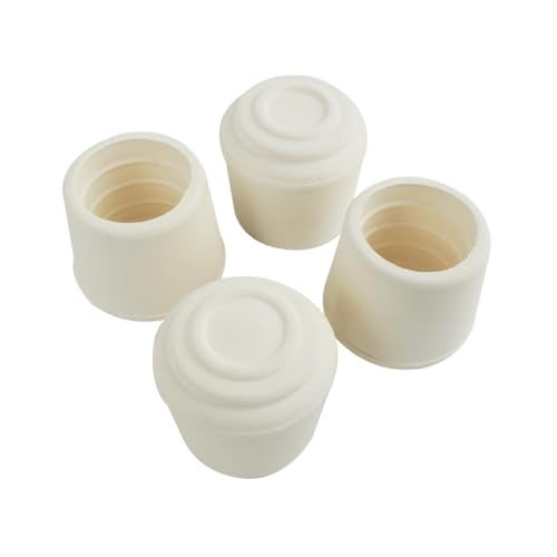 Soft Touch SoftTouch 4 Pack Non-Slip Round Rubber Leg Tip Floor Protectors – 1" Inner Diameter for Chairs, Stools & Tables - Reduce Noise & Prevent Scratches – White - Image 1