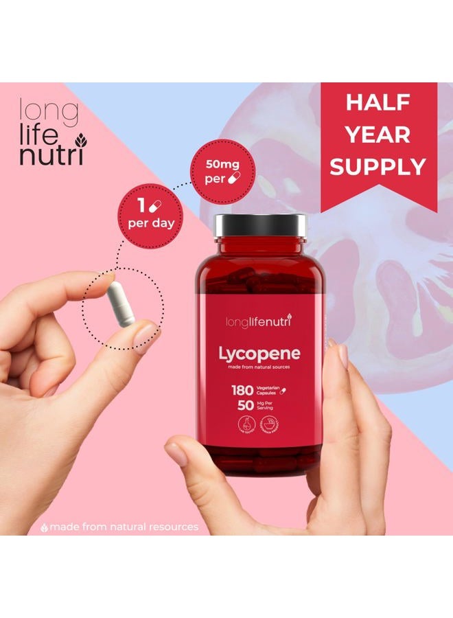 LongLifeNutri Lycopene 50mg 180 Vegetarian Capsules | Supplement Health | Natural Tomato Extract Non-GMO | Pure Powder - Image 5