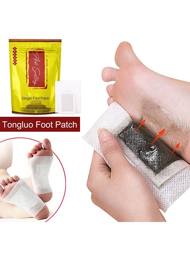 EELHOE Ginger Foot Patch, 10Pcs Ginger Tongluo Foot Patches, Tongluo Ginger Foot Patch for Sleep Health, Menshu, Activating Collaterals and Anti-swelling Foot Patch  - Image 2