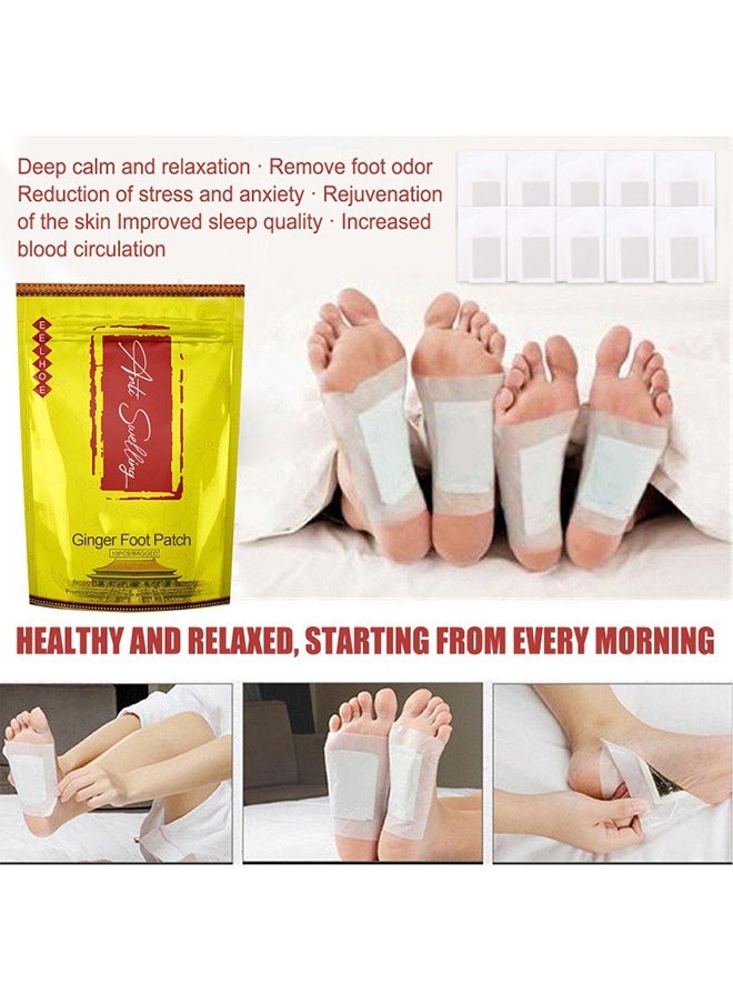 EELHOE Ginger Foot Patch, 10Pcs Ginger Tongluo Foot Patches, Tongluo Ginger Foot Patch for Sleep Health, Menshu, Activating Collaterals and Anti-swelling Foot Patch  - Image 4