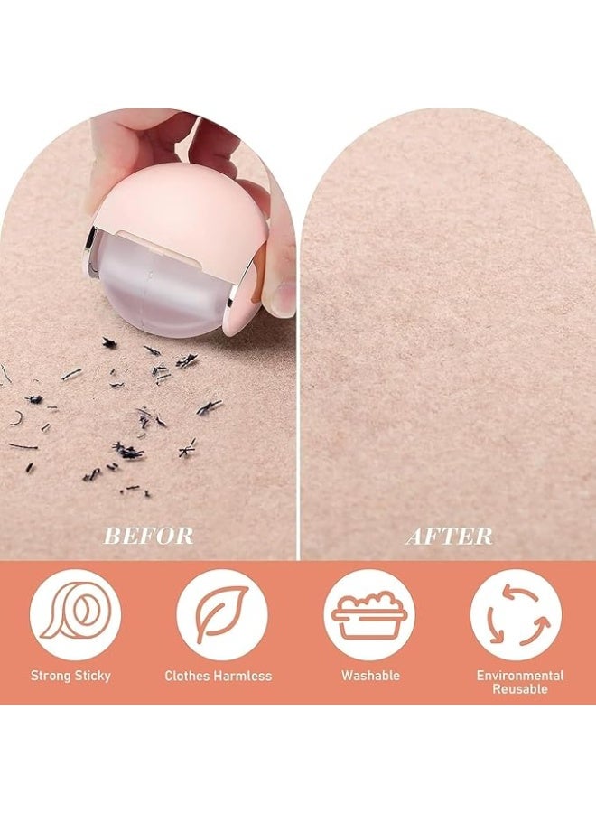 كرة لاصقة لإزالة الوبر والشعر – ليفة جل قابلة لإعادة الاستخدام، رولر صغير محمول للسفر، لإزالة الوبر والشعر عن الملابس، الأثاث والسيارة، مضاد للغبار (بني) - Image 4
