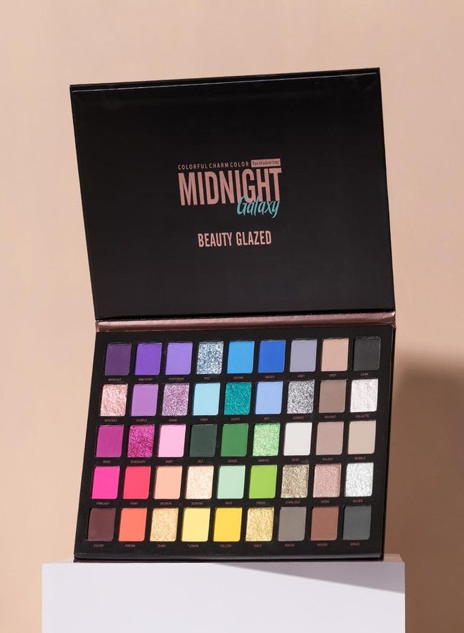 MYUANGO Bold Dimensions Eyeshadow Palette - 45 Shades of Matte, Shimmer, and Glitter in Purple, Green, Yellow, Pink, and Grey - High-Pigment, Long-Lasting, Waterproof - Blendable Formula - Image 2
