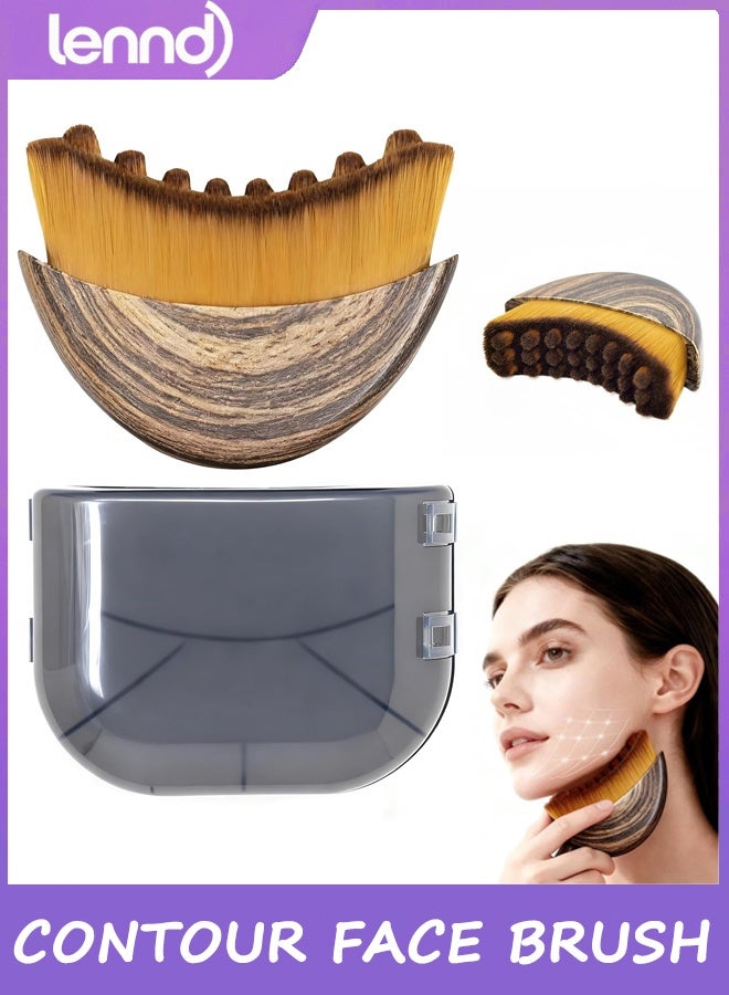 LENND Contour Face Brush, Manual Lymphatic Drainage Massager, Natural Makeup Brushes with Durable Soft Bristles, Hypoallergenic Ergonomic Facial Cleansing Brush for Sculpting - Image 1