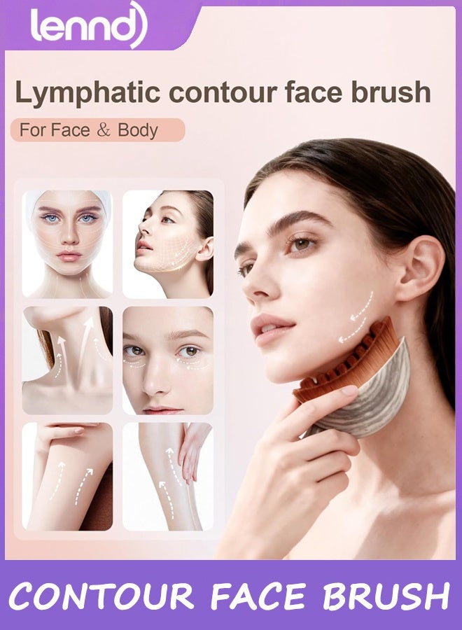 LENND Contour Face Brush, Manual Lymphatic Drainage Massager, Natural Makeup Brushes with Durable Soft Bristles, Hypoallergenic Ergonomic Facial Cleansing Brush for Sculpting - Image 2
