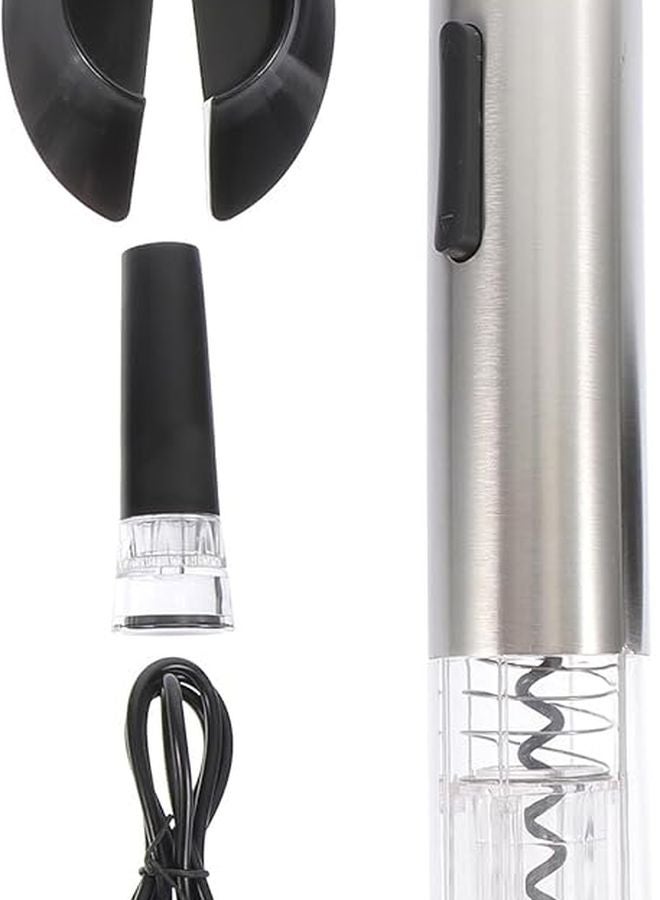 Rechargeable Electric Wine Opener Automatic Corkscrew with Vacuum Stopper and Foil Cutter Stainless Steel USB Charging - Image 1